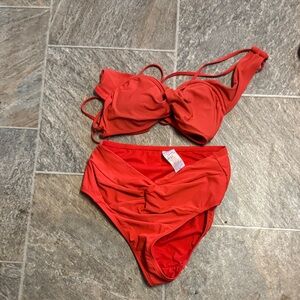 Time and Tru Bold Red Bikini Set
